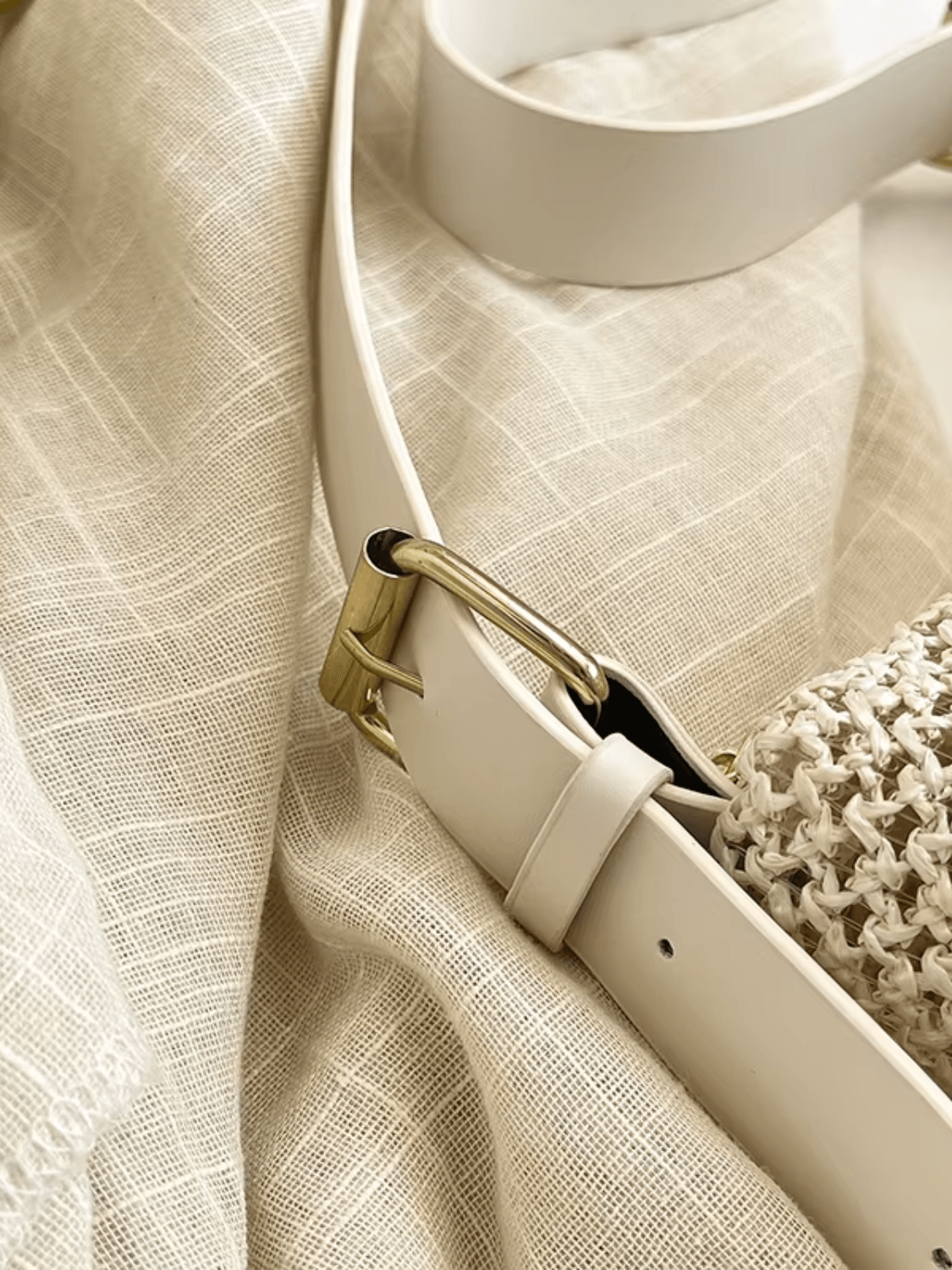 Bolsa Tiracolo de Palha com Alça Ajustável Elegante em Couro PU- Coraline