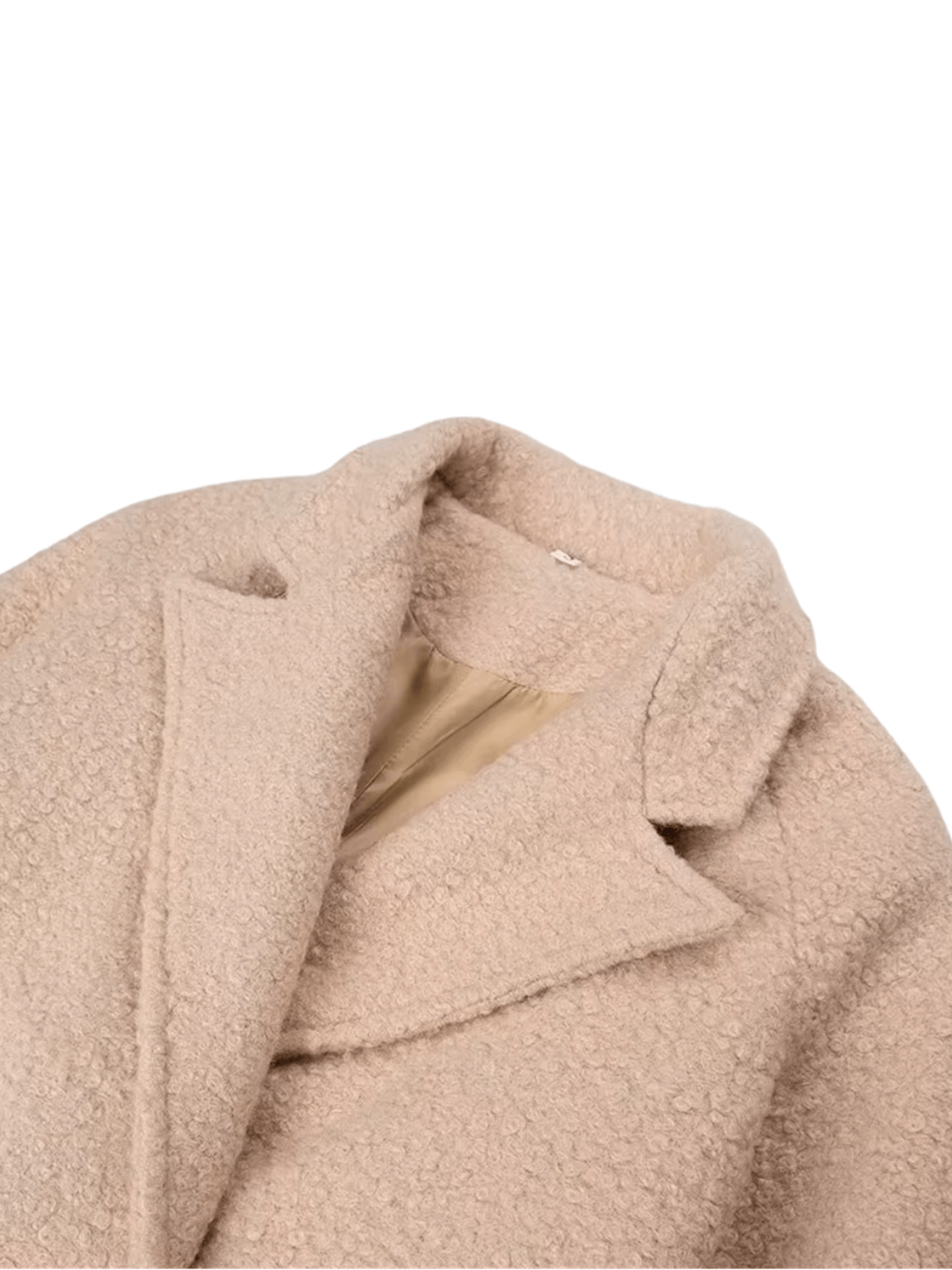 Sobretudo Longo Teddy em Lã com Cinto-Faixa e Fivelas – Jennie