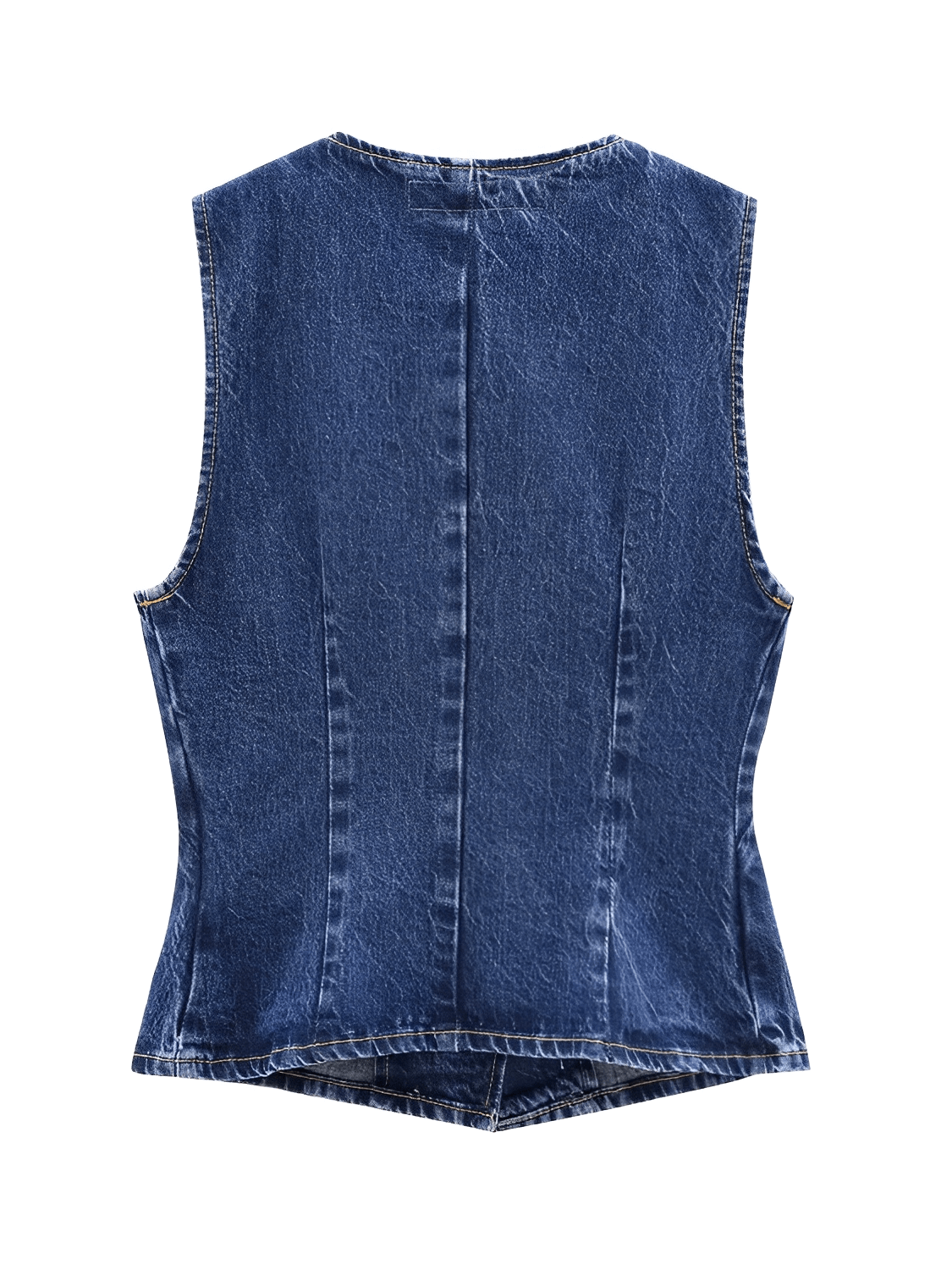 Colete Jeans Ajustado com Fechamento Assimétrico em Botões – Rose