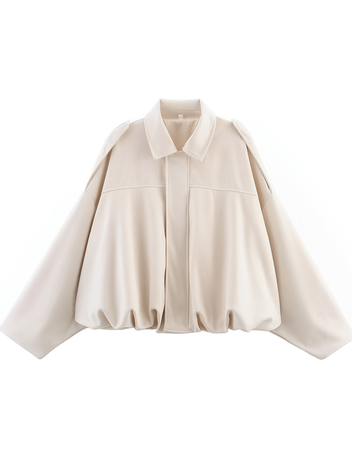Jaqueta Bomber Oversized em Camurça com Recortes – Ione