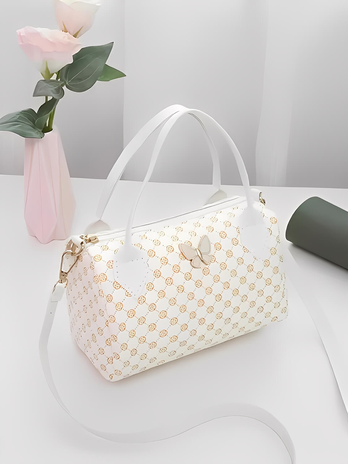 Bolsa Tiracolo em Couro PU Estampada com Alça Ajustável - Brunelli
