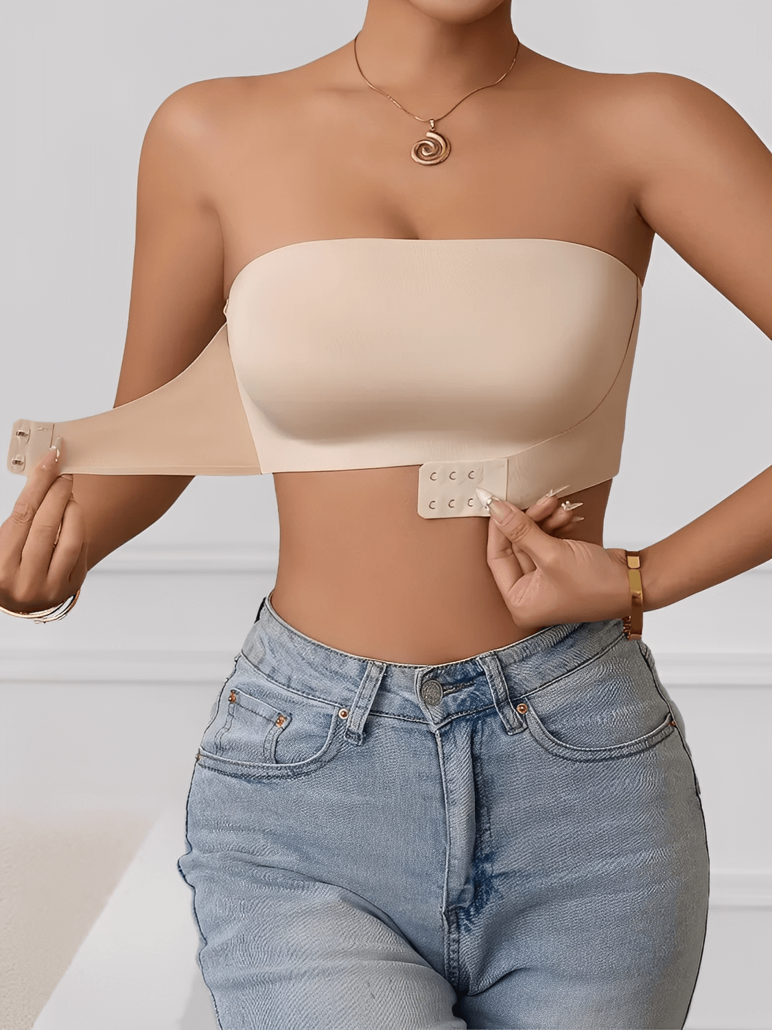 Kit 2 Sutiãs Tomara Que Caia Sem Costura com Fecho Frontal e Sem Bojo – Marion