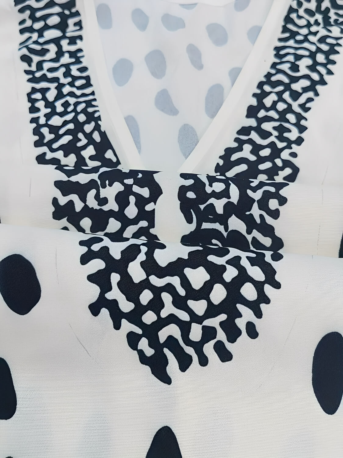 Conjunto Estampado Bata Manga Morcego Gola V e Calça Pantacourt - Elana