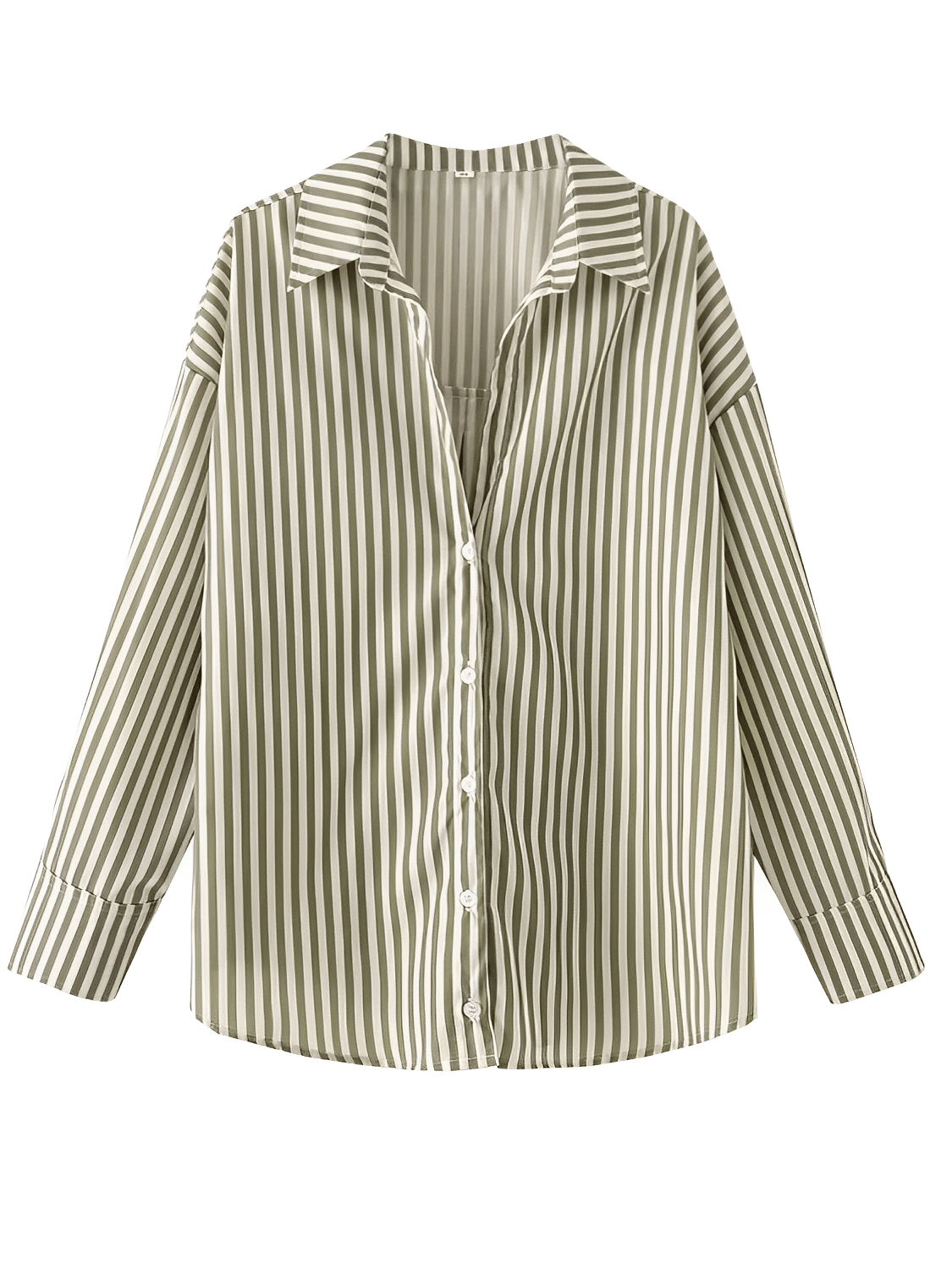Camisa Listrada com Gola Clássica Estruturada e Botões Frontais – Glória