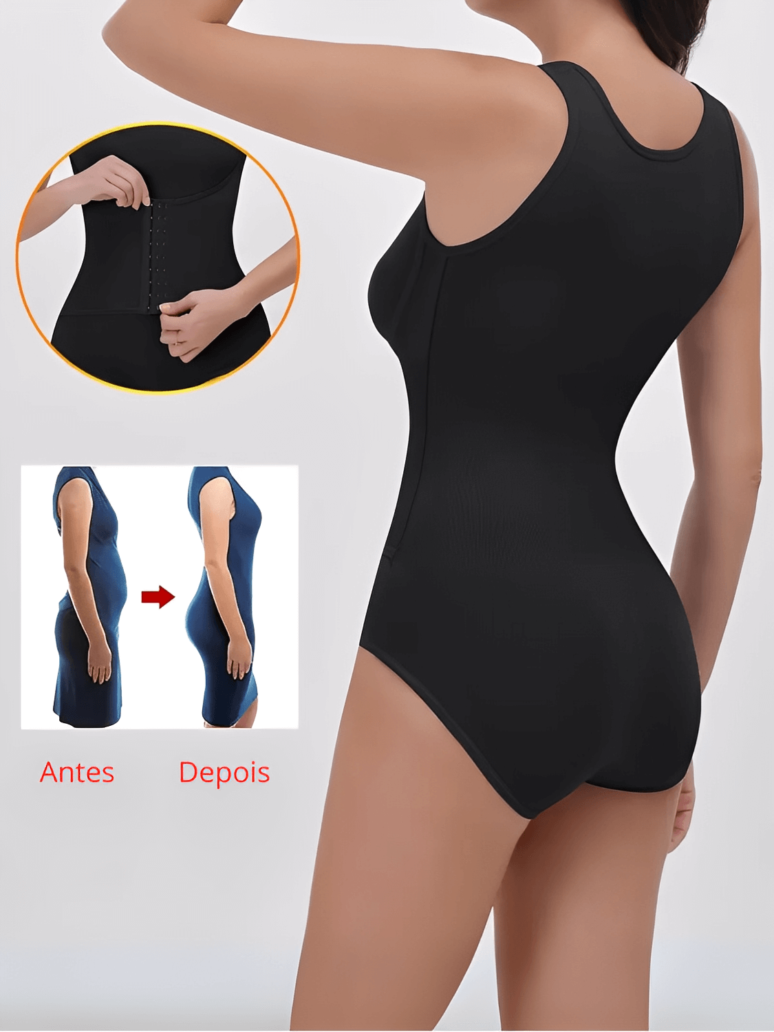 Body Modelador Feminino Levanta Bumbum de Alta Compressão – Madalena