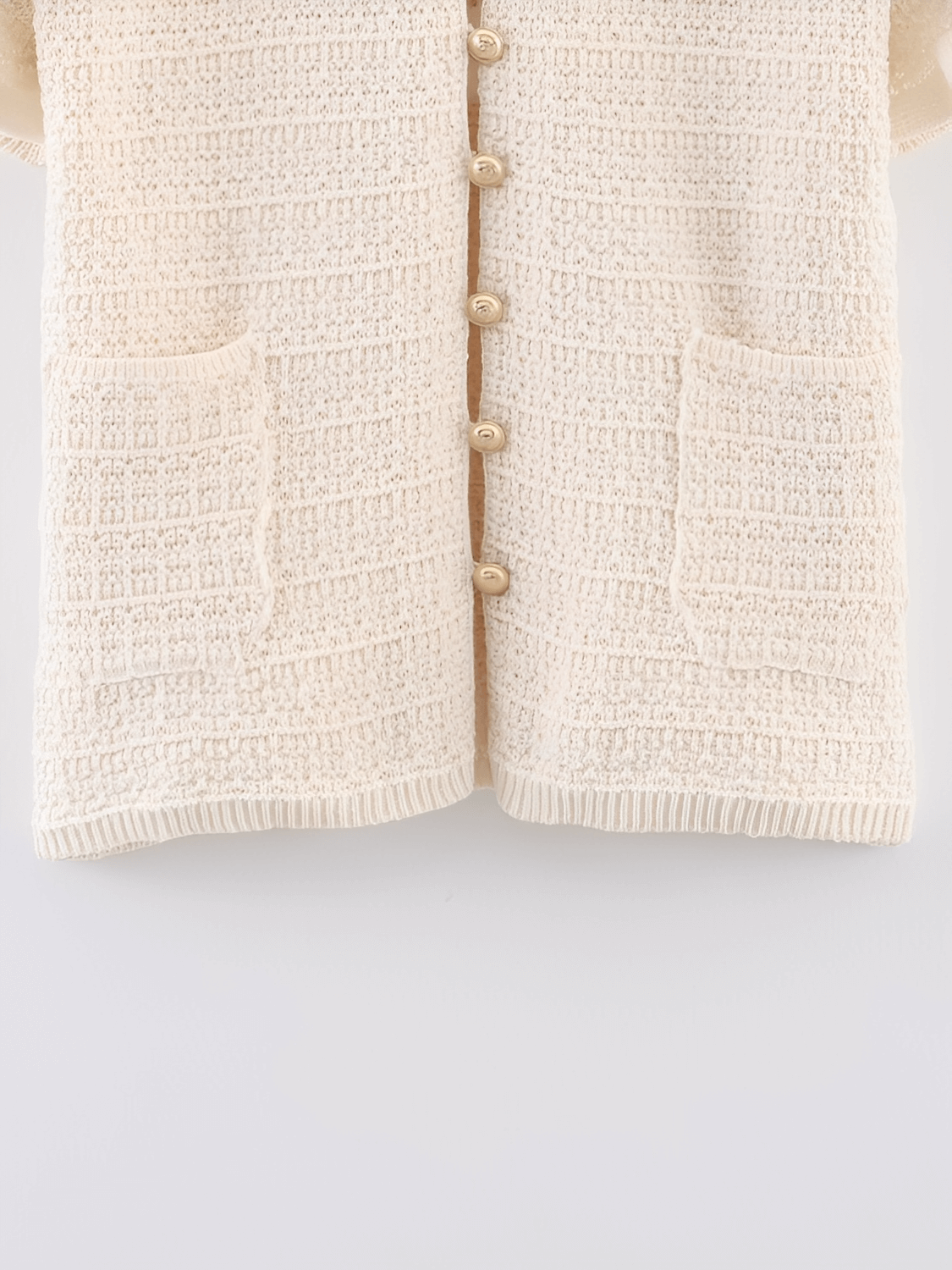 Conjunto Tweed de Blusa com Bolsos e Saia Longa com Duas Camadas - Suiany
