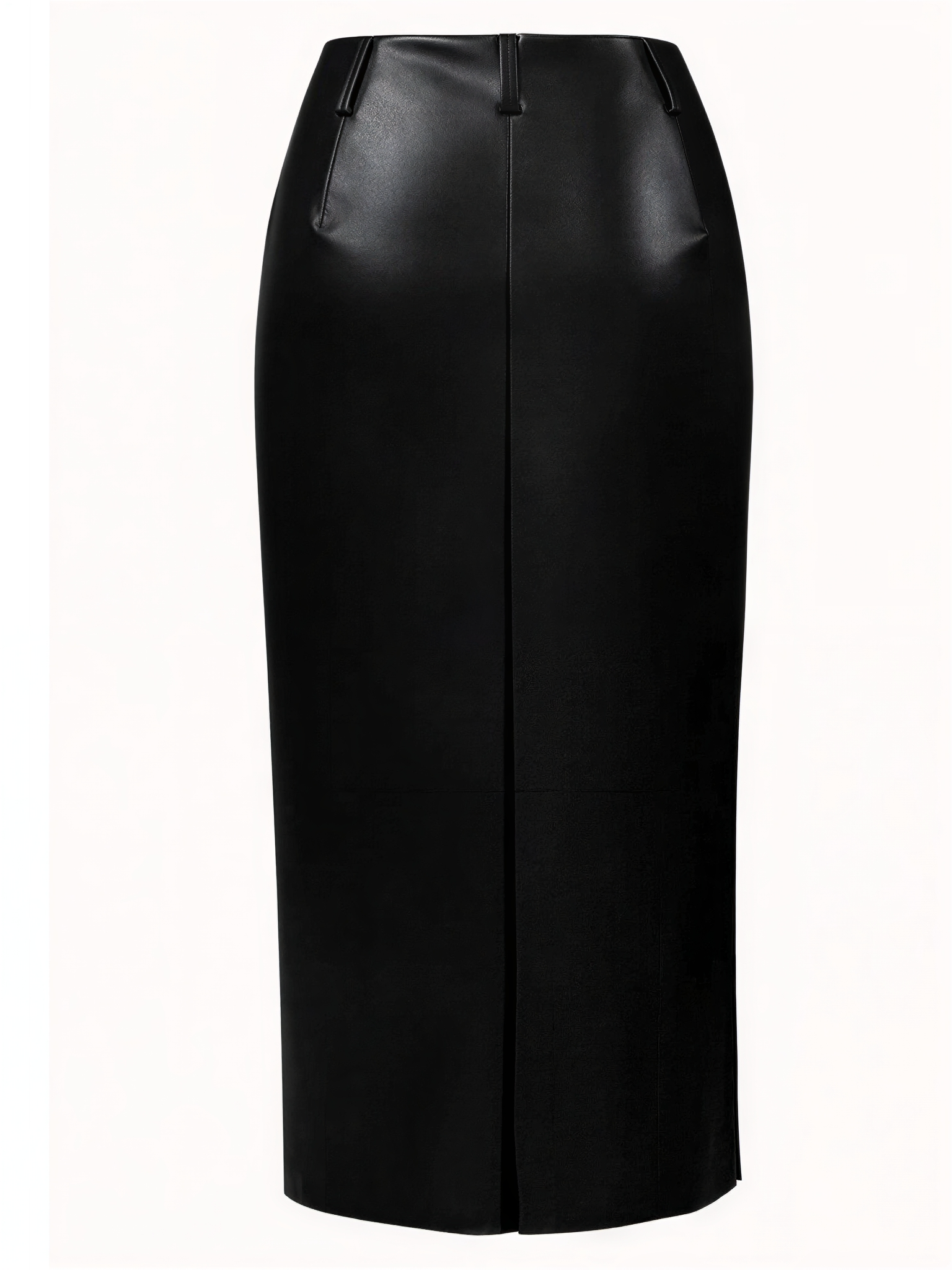 Saia Midi em Couro PU com Fenda Frontal Elegante e Cintura Alta – Germana