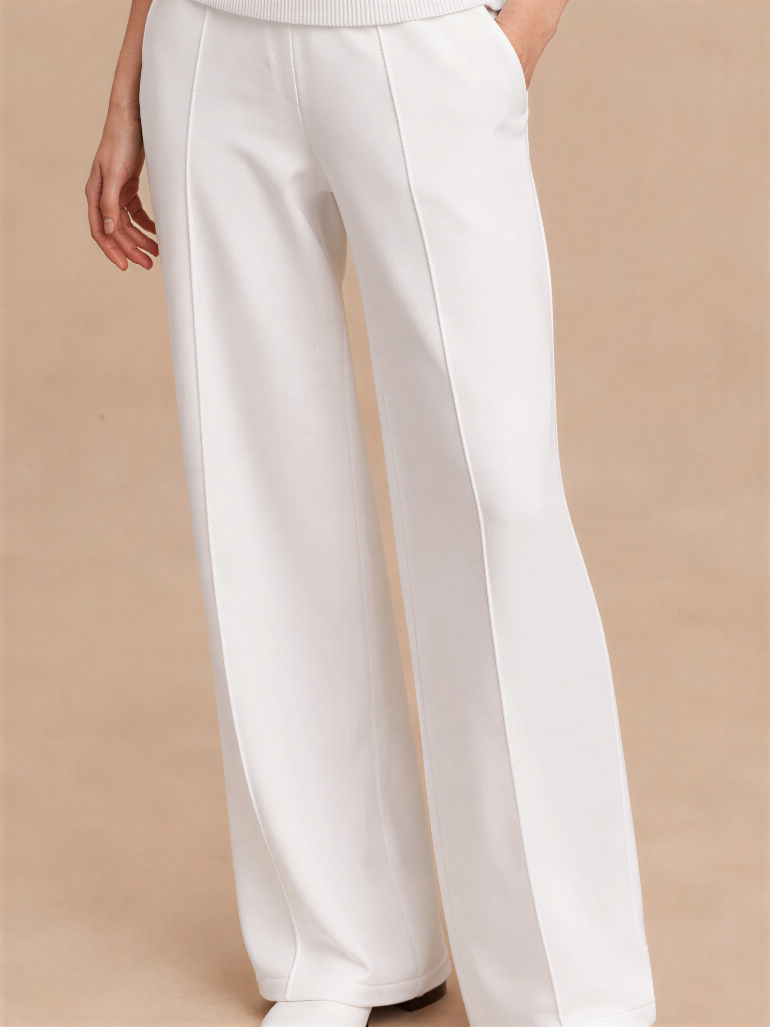 Conjunto com Suéter Gola V Canelada Estruturada e Calça Wide Leg – Louise