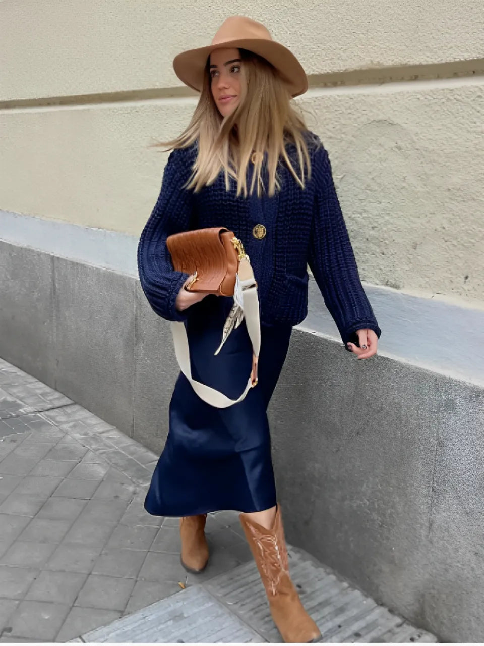 Cardigan de Tricô Ponto Grosso com Botões e Bolsos - Seraphine