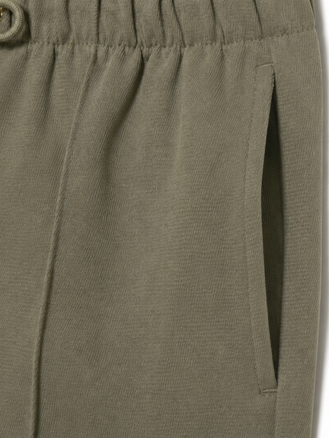 Conjunto em Sarja com Jaqueta Cropped Franzida e Calça Wide Leg - Yoná