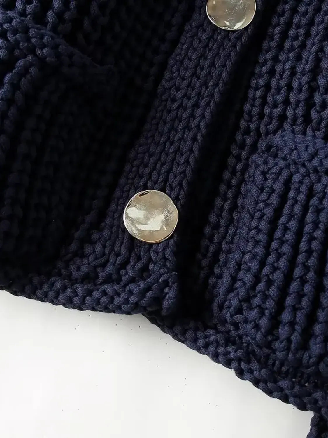 Cardigan de Tricô Ponto Grosso com Botões e Bolsos - Seraphine
