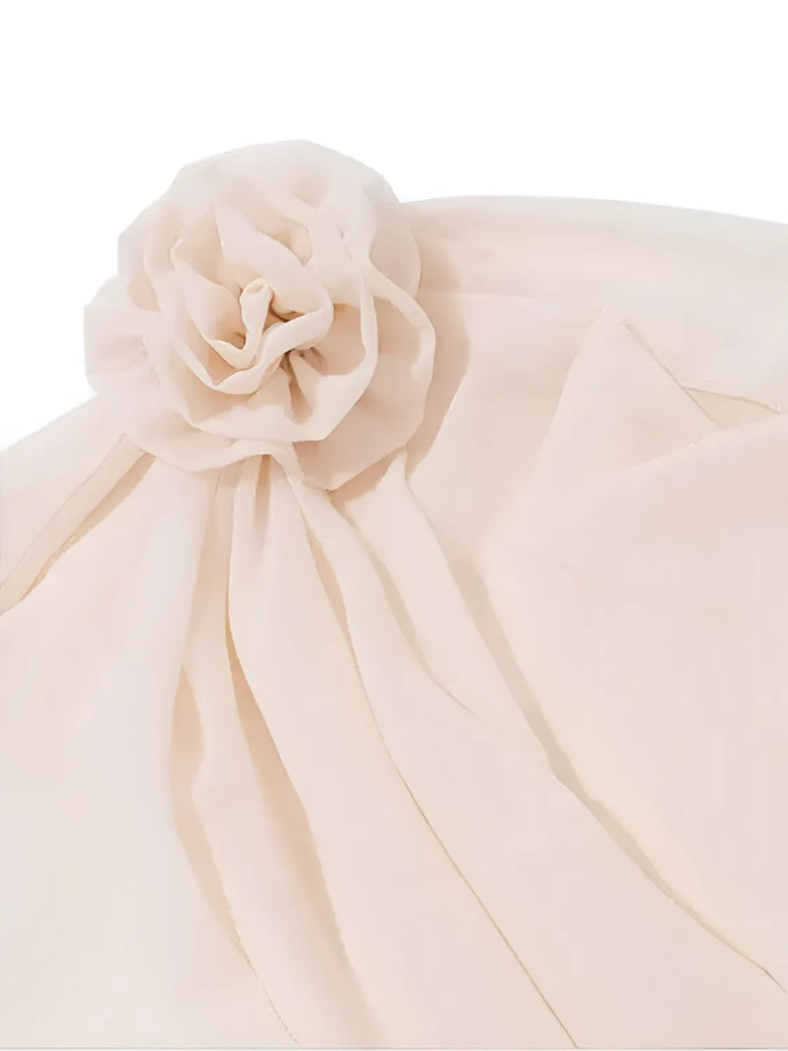 Blusa de Ombro Único com Flor em Chiffon – Elise
