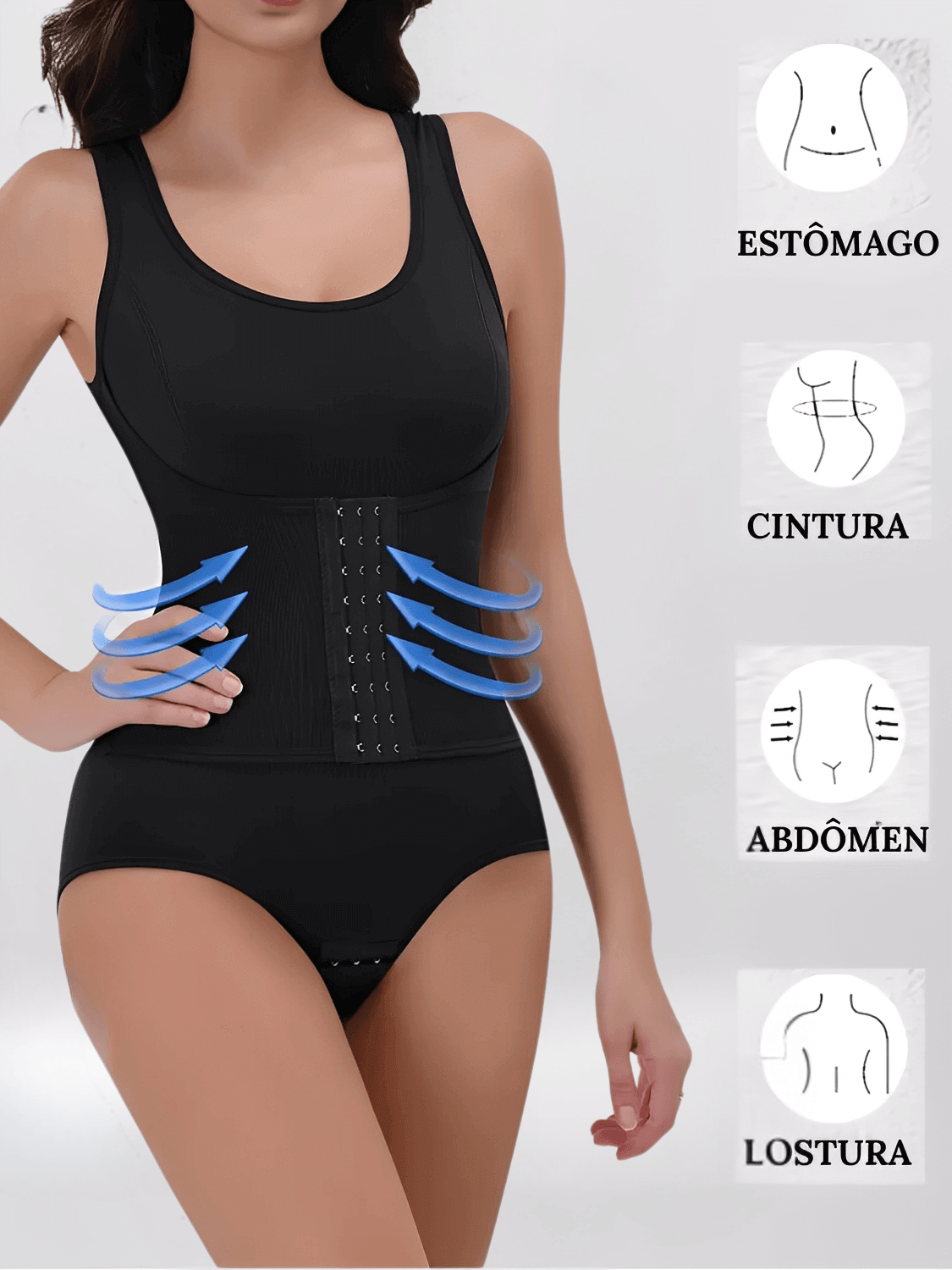 Body Modelador Feminino Levanta Bumbum de Alta Compressão – Madalena