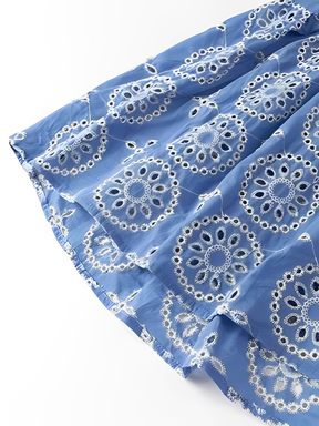 Vestido Longo Laise Recortes na Cintura e Babados - Catarina