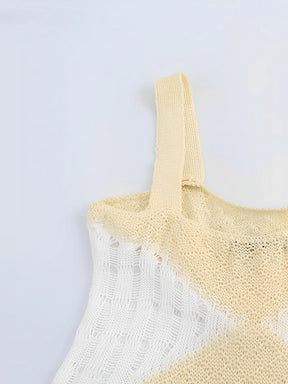 Vestido Longo de Tricô Vazado com Alças Finas e Caimento Leve – Helena