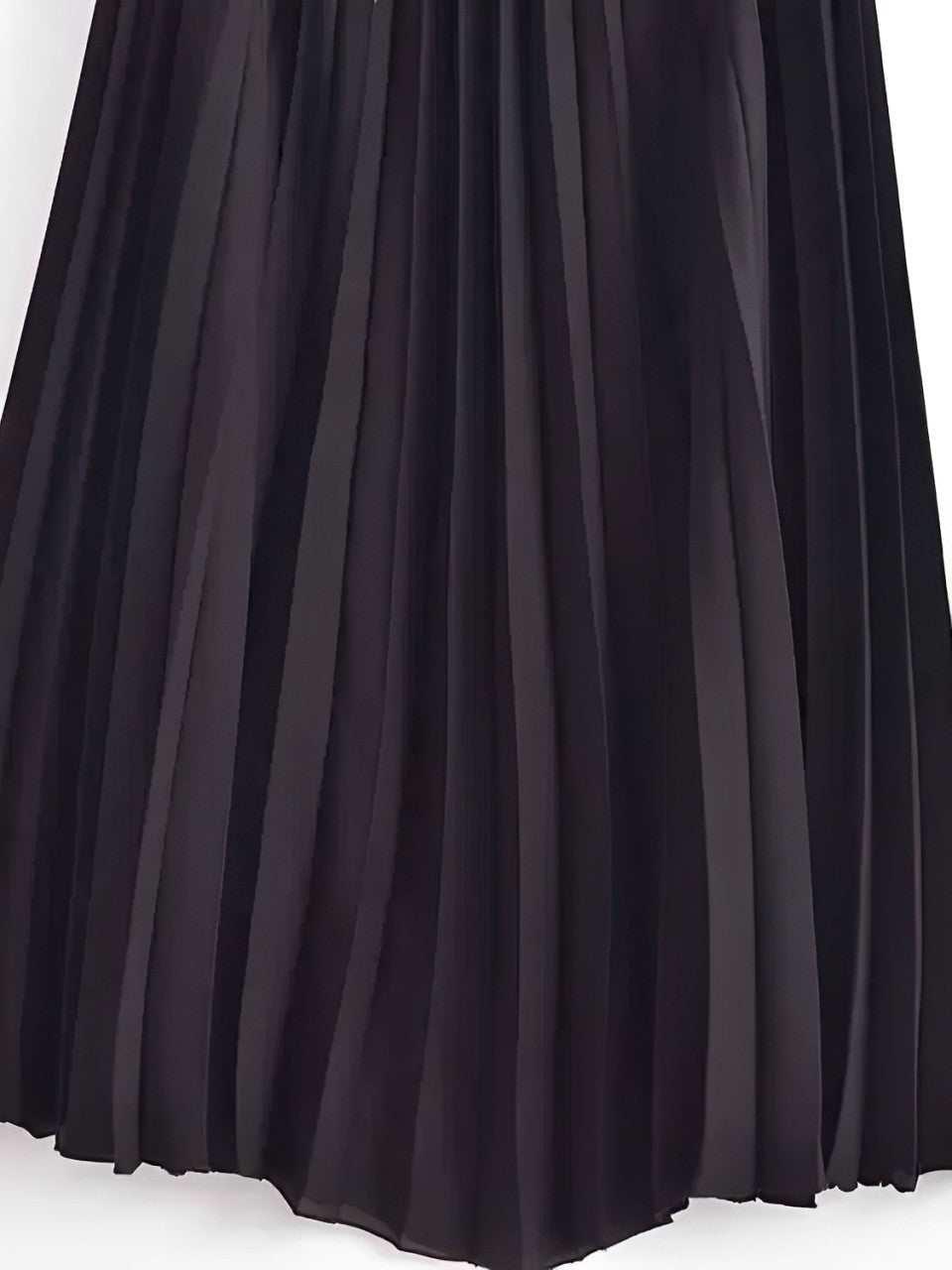 Vestido Midi de Alfaiataria Sem Mangas com Decote V Plissado – Simona [FRETE FULL]