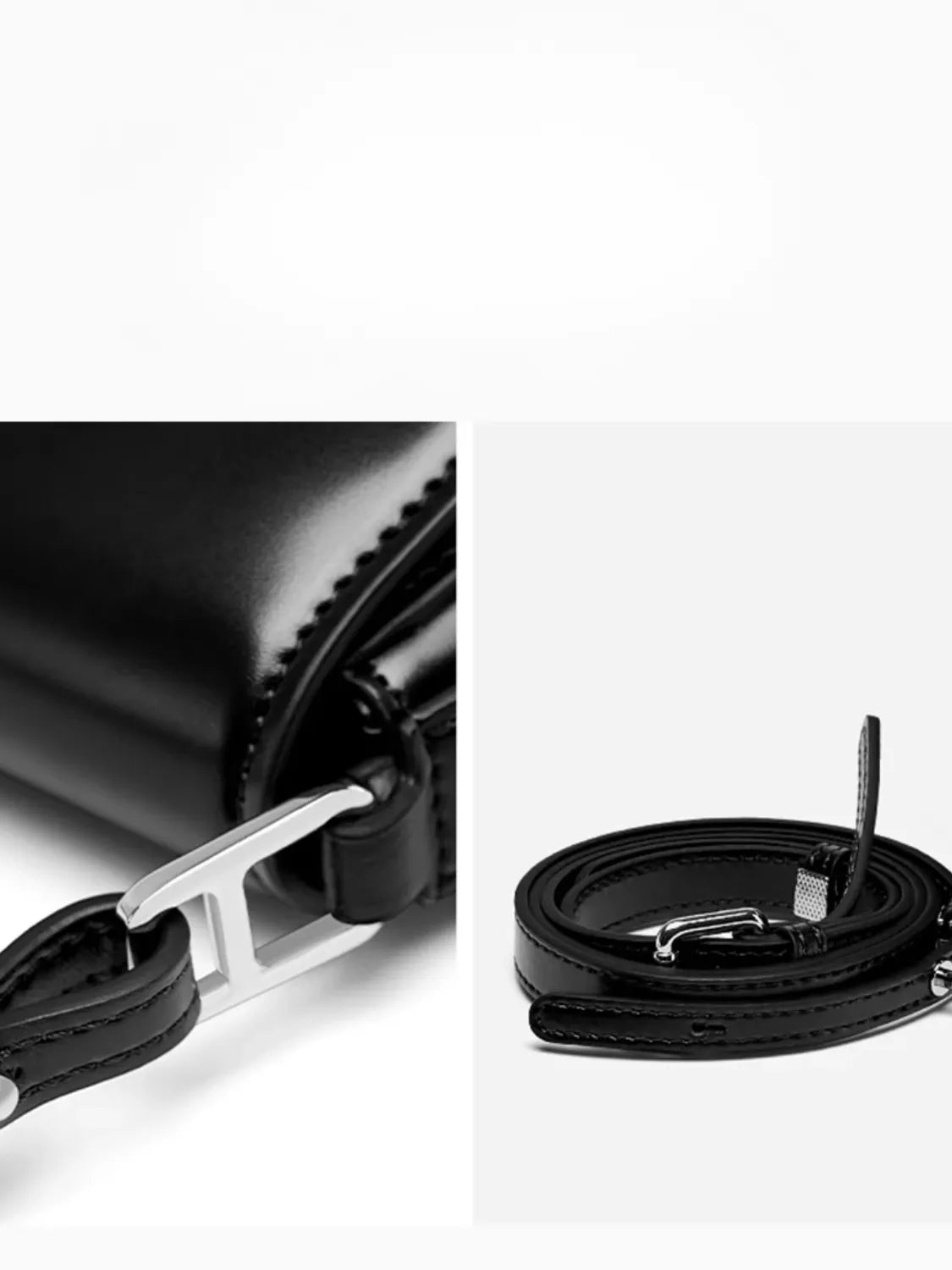 Bolsa Baguete Tiracolo em Couro Genuíno com Alça Ajustável – Briana