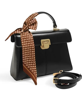 Bolsa de Couro Tiracolo com Lenço Decorativo e Alça de Ombro – Lena