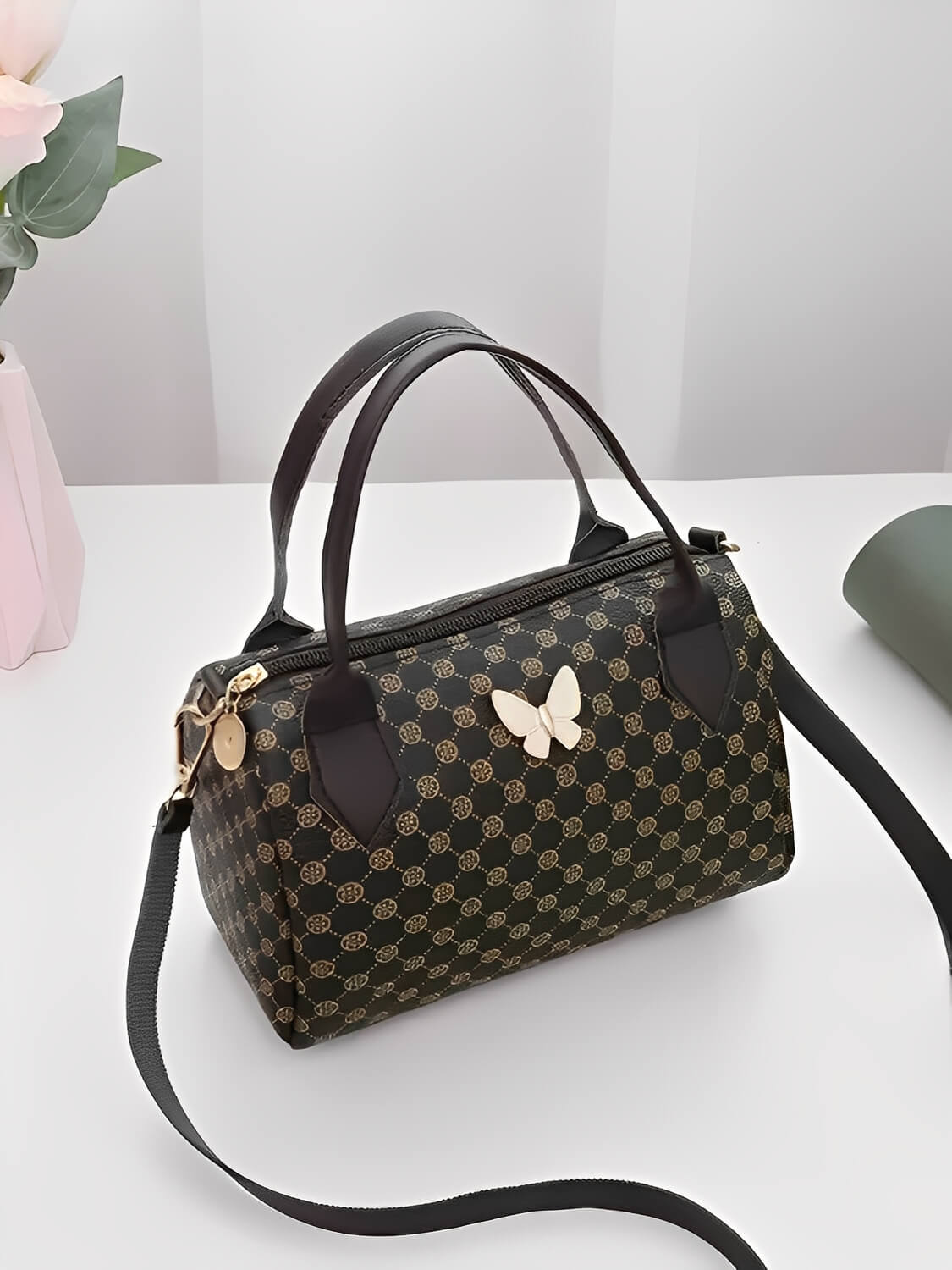 Bolsa Tiracolo em Couro PU Estampada com Alça Ajustável - Brunelli