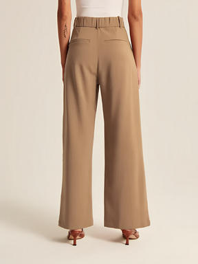 Calça Feminina de Alfaiataria Cintura Alta com Modelagem Wide Leg – Samira