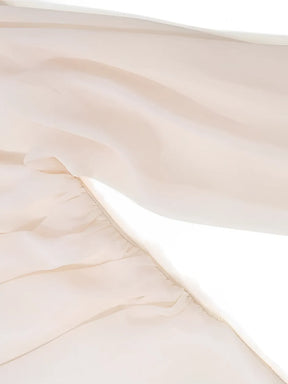 Blusa de Ombro Único com Flor em Chiffon – Elise [FRETE FULL]