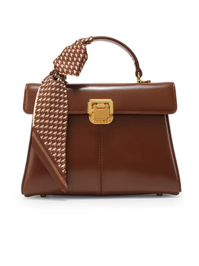 Bolsa de Couro Tiracolo com Lenço Decorativo e Alça de Ombro – Lena
