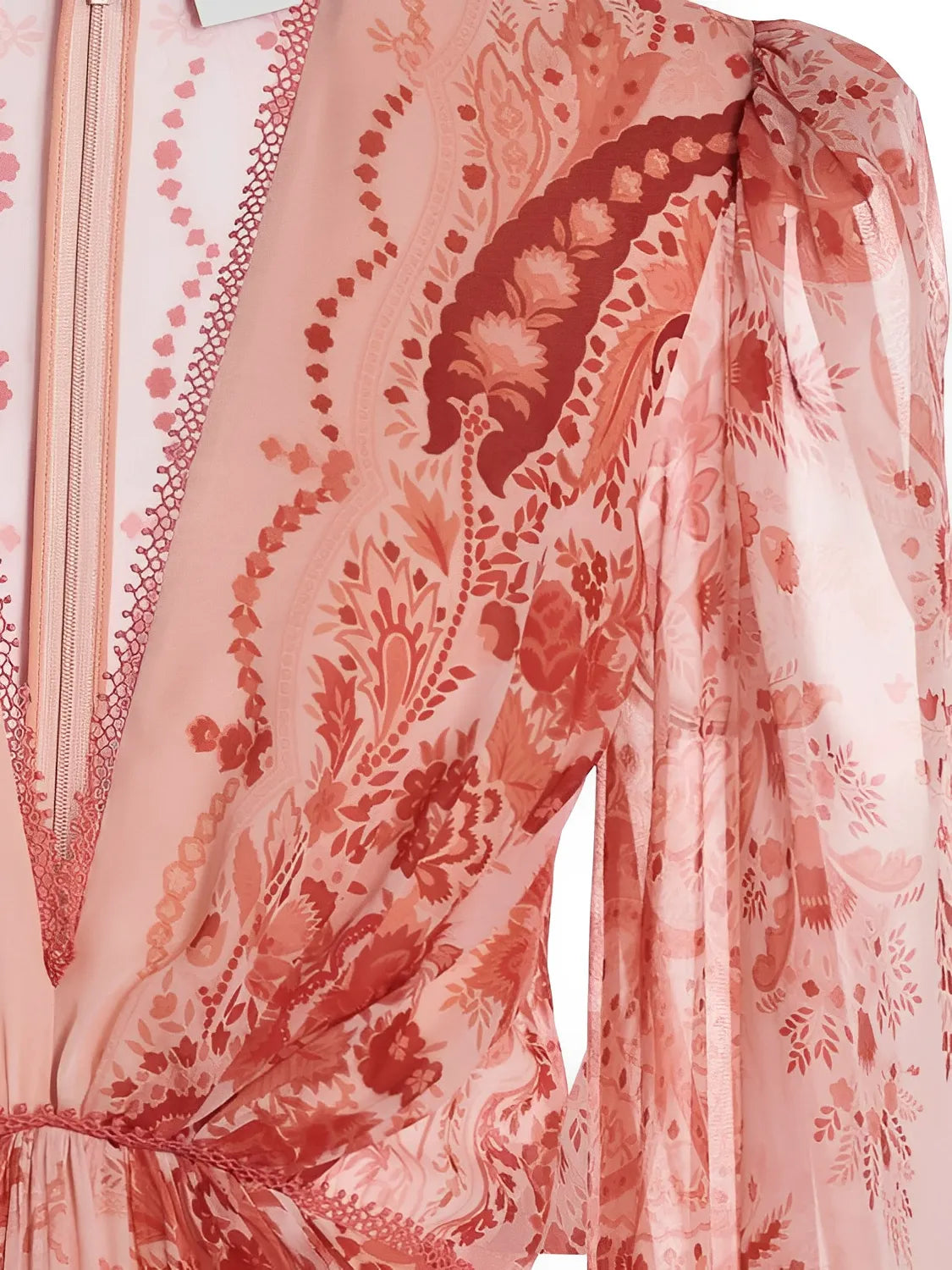 Vestido Longo Estampado Acinturado com Mangas Longas Elegantes – Clarisse
