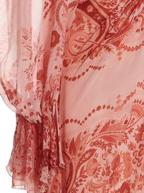 Vestido Longo Estampado Acinturado com Mangas Longas Elegantes – Clarisse