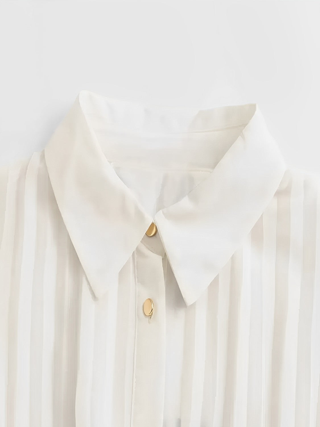 Vestido Chemise Midi Plissado com Botões Frontais – Fleur