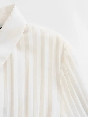 Vestido Chemise Midi Plissado com Botões Frontais – Fleur