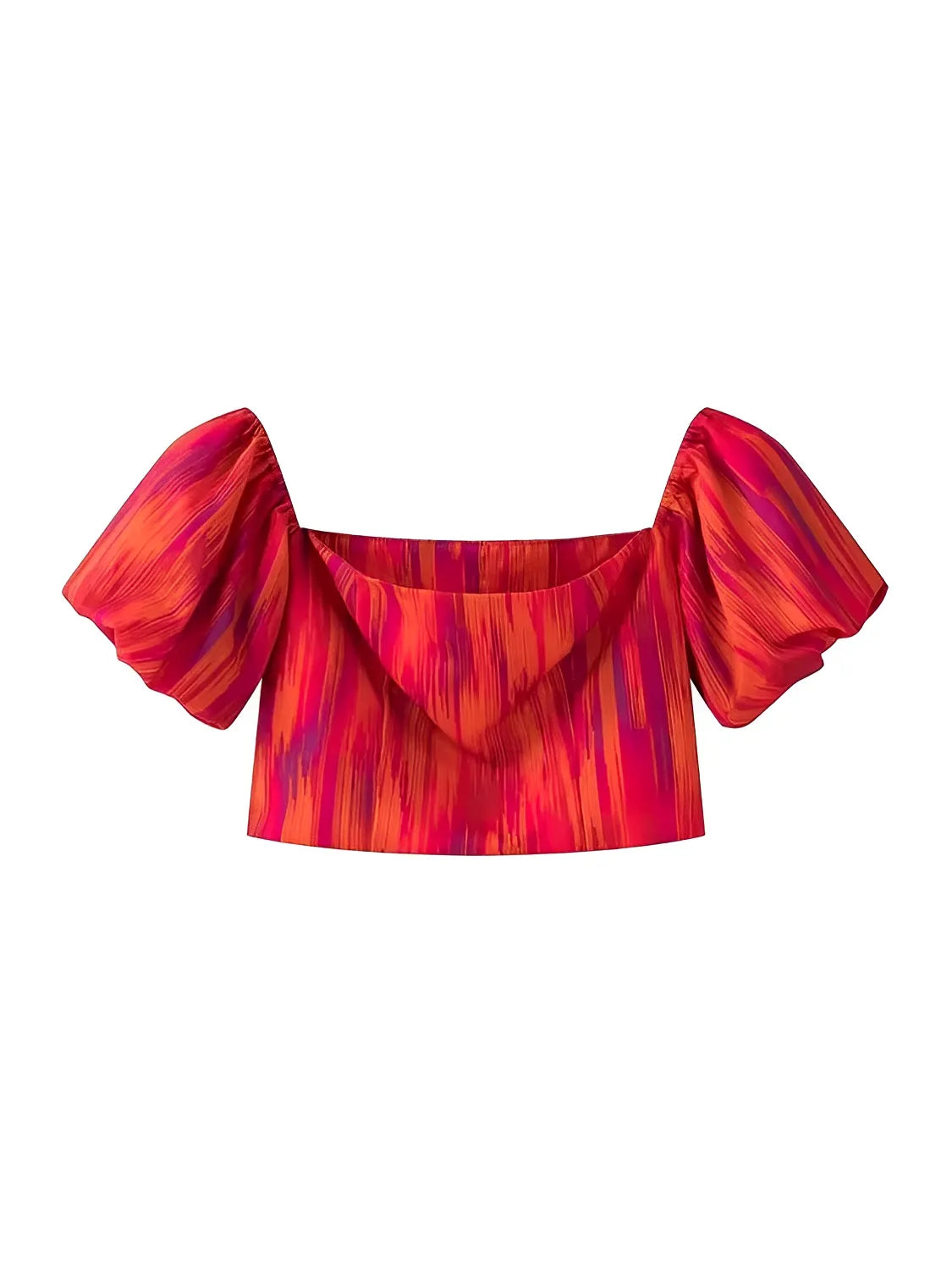 Conjunto Estampado com Blusa Ciganinha Bufante e Saia Lápis - Martina