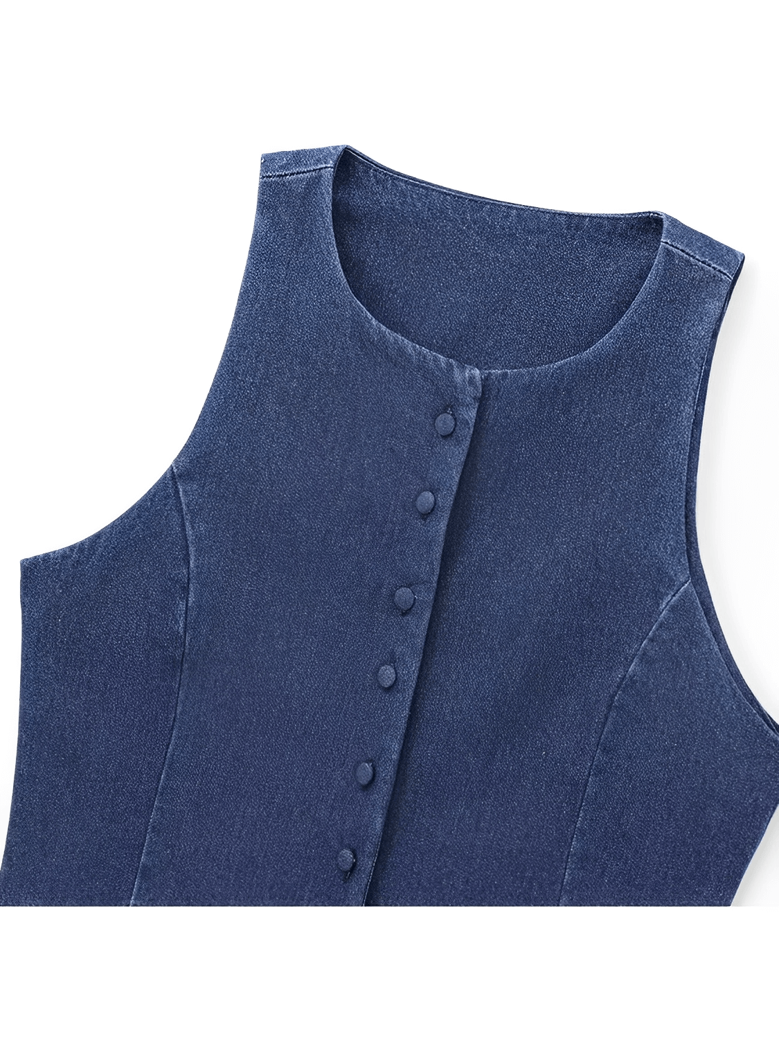 Colete Jeans Acinturado com Botões Frontais e Toque Retrô – Larissa