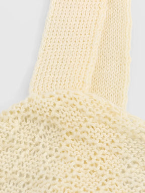 Vestido Longo de Tricô Vazado com Alças Finas e Caimento Leve – Helena
