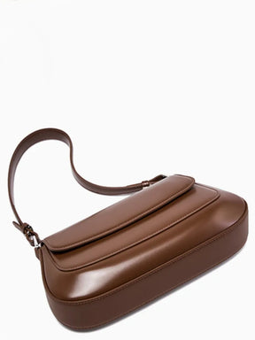 Bolsa Baguete Tiracolo em Couro Genuíno com Alça Ajustável – Briana