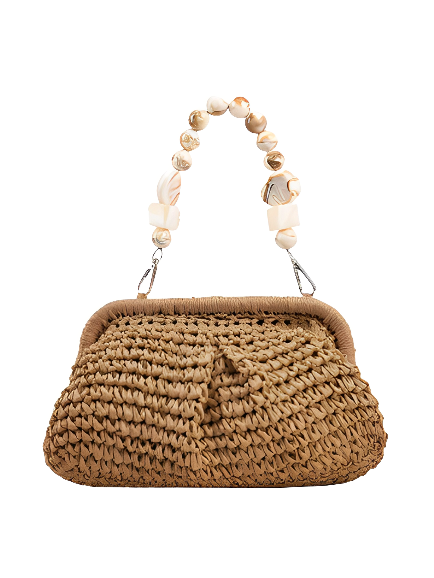 Bolsa Feminina Clutch em Palha com Alça de Pedrarias - Laila [FRETE FULL]