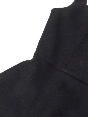 Vestido Midi Assimétrico Acinturado e Capa Sobreposta Removível – Soraya