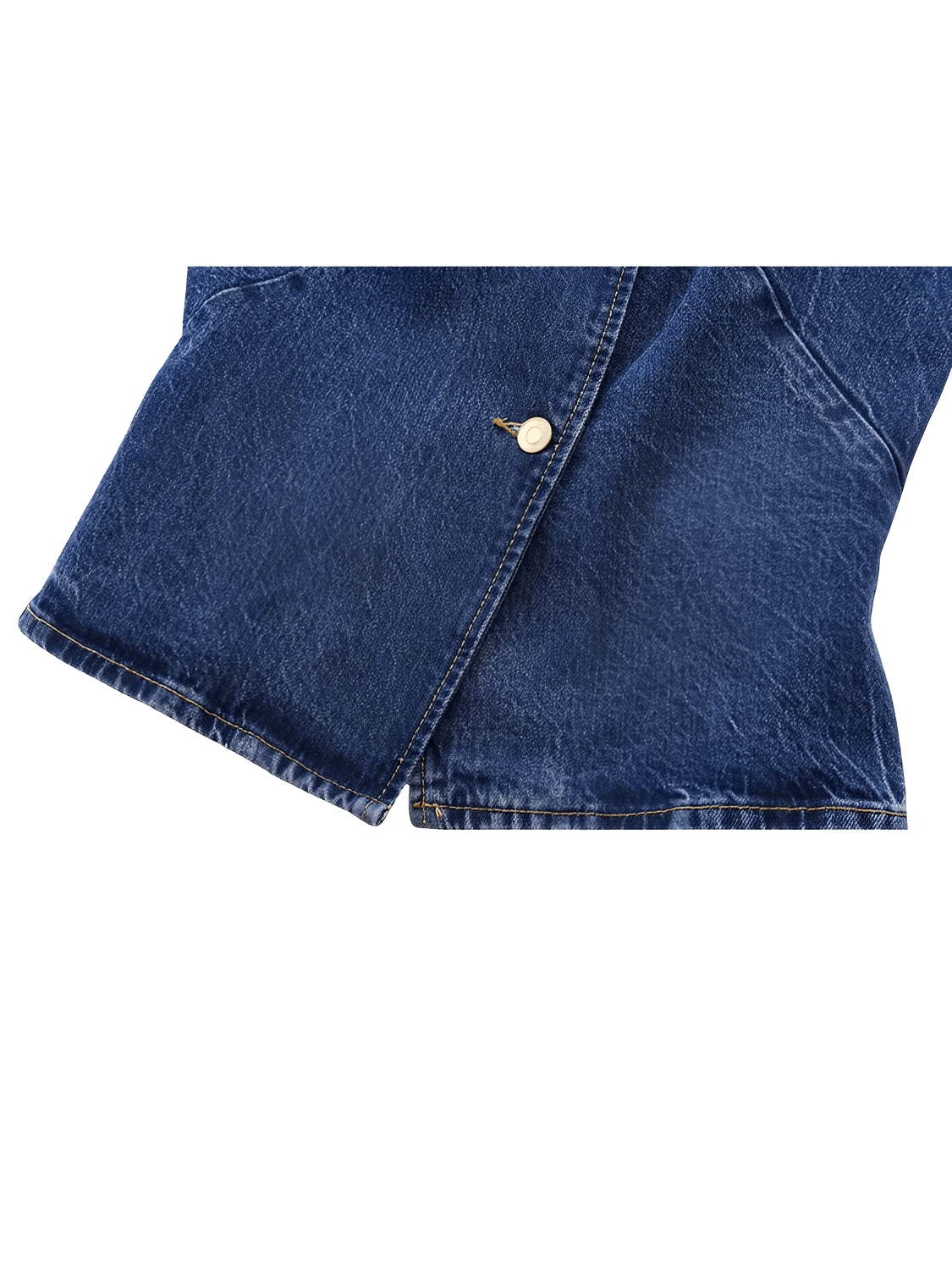 Colete Jeans Ajustado com Fechamento Assimétrico em Botões – Rose