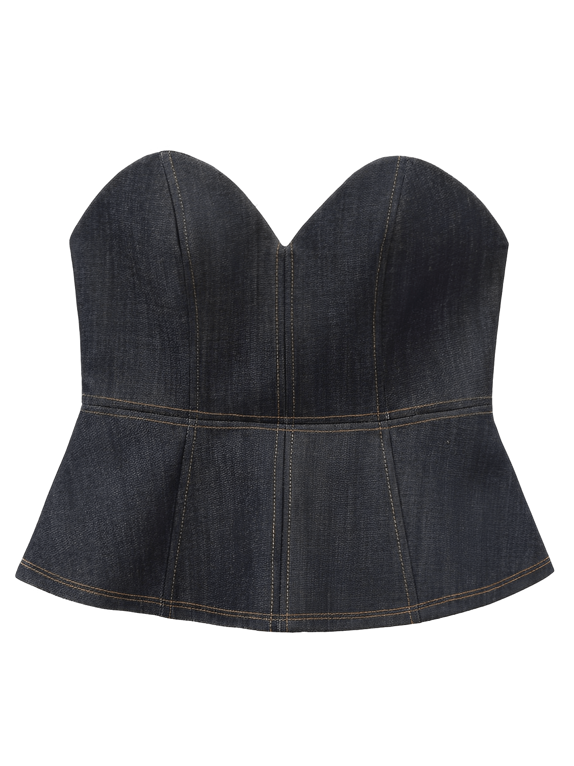Conjunto Jeans 3 Peças Blazer Corset Peplum e Calça Pantalona - Kendall