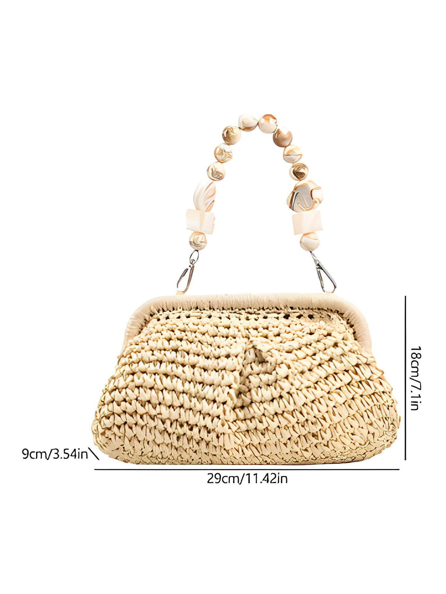 Bolsa Feminina Clutch em Palha com Alça de Pedrarias - Laila [FRETE FULL]