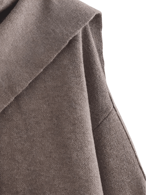 Casaco Poncho Assimétrico  com Gola Lenço – Alana