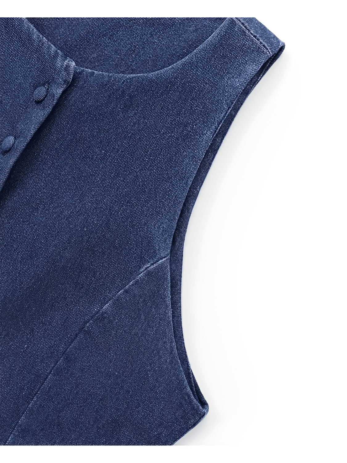 Colete Jeans Acinturado com Botões Frontais e Toque Retrô – Larissa