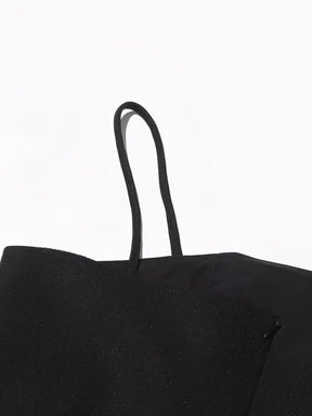 Vestido Midi Assimétrico Acinturado e Capa Sobreposta Removível – Soraya