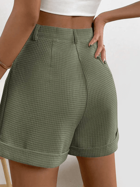 Short Texturizado Drapeado na Cintura com Acabamento Sofisticado - Mariana