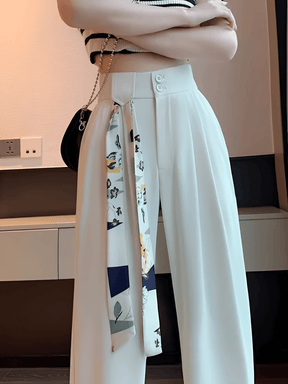 Calça  Alfaiataria Wide Leg Cintura Alta com Lenço Removível  – Amara [FRETE FULL]