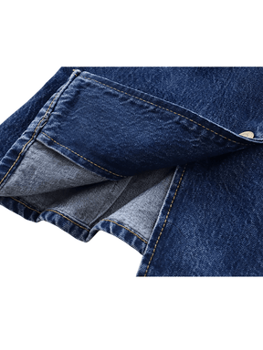 Colete Jeans Ajustado com Fechamento Assimétrico em Botões – Rose