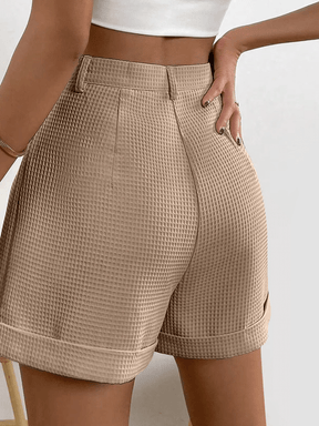 Short Texturizado Drapeado na Cintura com Acabamento Sofisticado - Mariana