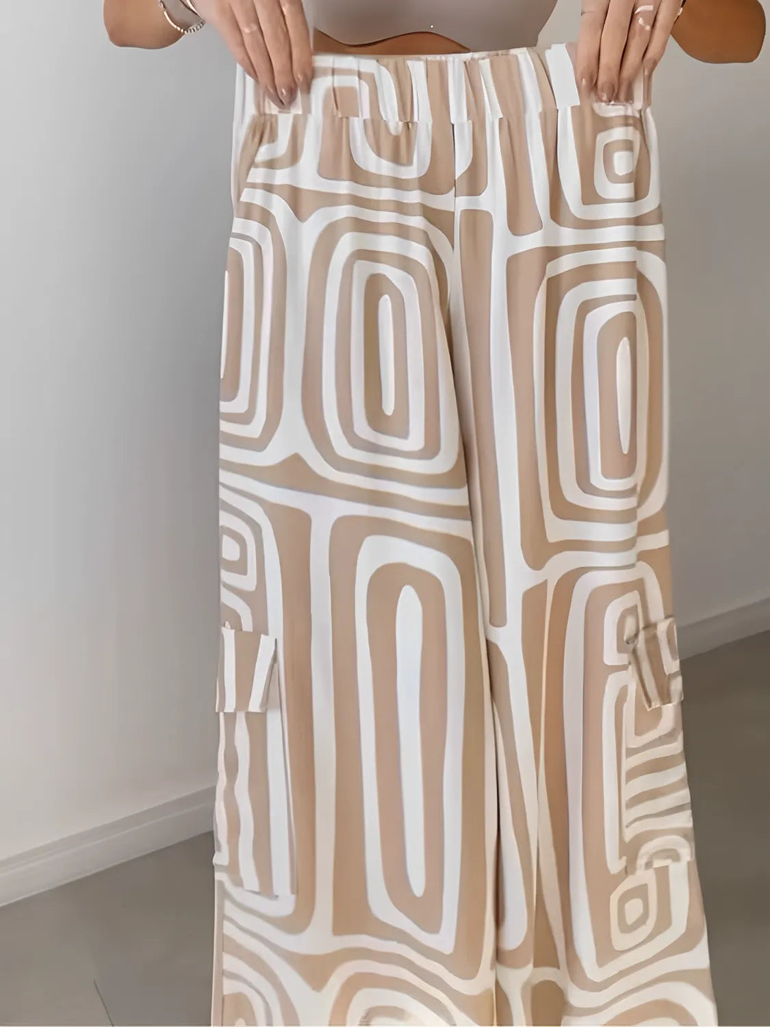 Conjunto com Camisa de Manga Longa e Calça Estampa Geométrica - Bianca