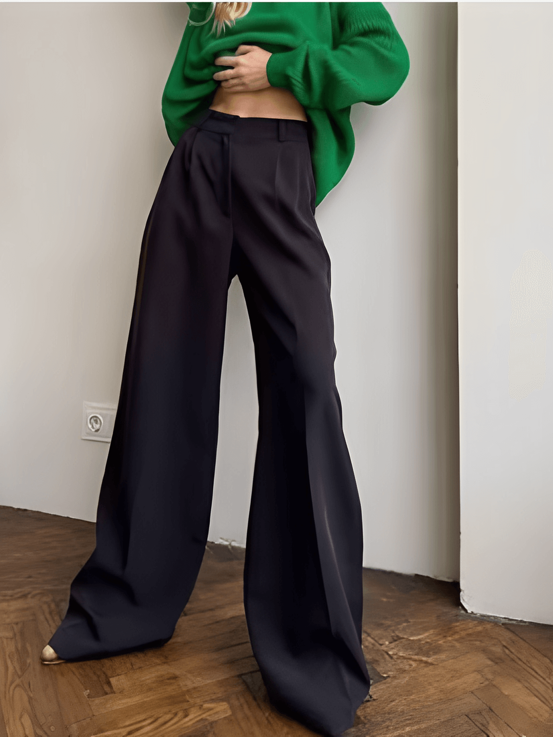 Calça Feminina Wide Leg em Alfaiataria com Cintura Alta e Bolsos – Madison [FRETE FULL]