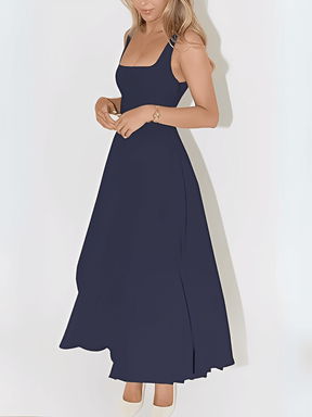 Vestido Longo Evasê com Corset Estruturado e Decote Quadrado - Luciene [FRETE FULL]