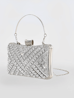 Bolsa Feminina Clutch Com Cristais e Alças Removíveis para Festa – Nayra